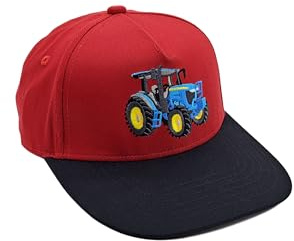 ASVP Shop Casquette de baseball pour enfant avec tracteur - Casquette de baseball sportive pour garçons, rouge, Einheitsgröße-11 Jahre
