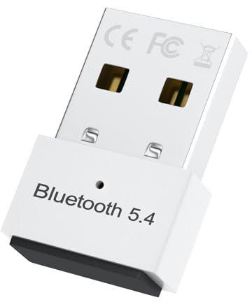 Confitik Bluetooth Adapter PC - USB Bluetooth 5.4 Dongle - Bluetooth Stick, Low Latency, Plug & Play, Kompatibel mit Windows 11/10/8.1/7 für Desktop, Laptop, Headset, Tastatur, Maus