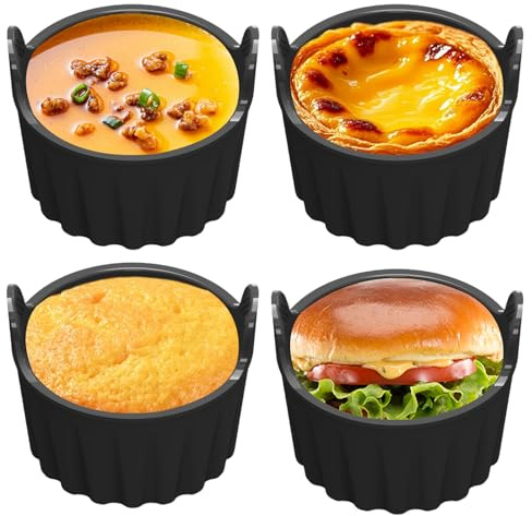THKO Set De 4 Moules Silicone Air Fryer Pour Gâteaux Muffins Et Desserts Idéal Pour Friteuse À Air Accessoire De Cuisine Pratique Cuisson Facile Pour Des Résultats Parfaits
