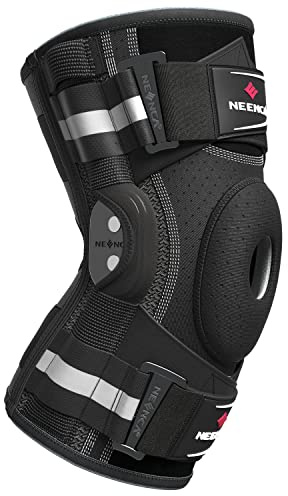 NEENCA Professional Knee Brace for Knee Pain, Adjustable Hinged Knee Support with Patented X-Strap Fixing System, Strong Stability for Jonit Pain Relief, Arthritis,Meniscus Tear,ACL,PCL,Runner, Sports