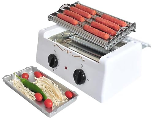 Macchina per hot dog, controllo della temperatura, 10 marce, per hot dog, contiene 8 hot dog regolari, ideale per salsicce, martelli, taquitos, involtini di uova