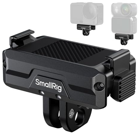 SMALLRIG Magnetic Adapter Holder Dual-Mount Support for DJI Osmo Action 6/Osmo Nano, Bidirectional Quick Release Magnetic Folding Adapter Mount with 2-Prong Mount and 1/4-20 Threaded Hole - 5890
