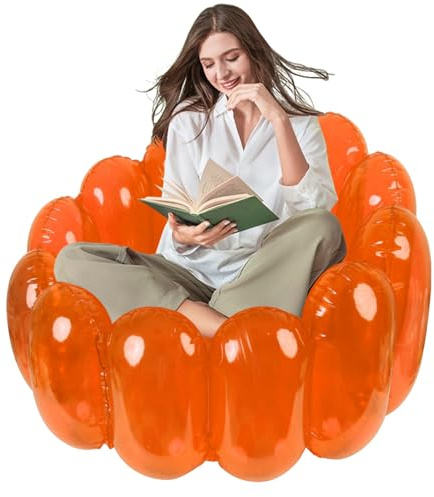 Weqizuerqi Sedia gonfiabile, sedia gonfiabile trasparente, Divano Jelly portatile, Poltrona lounge, sedie da cinema, sedile per divano Blow, carico massimo 250 libbre per interni