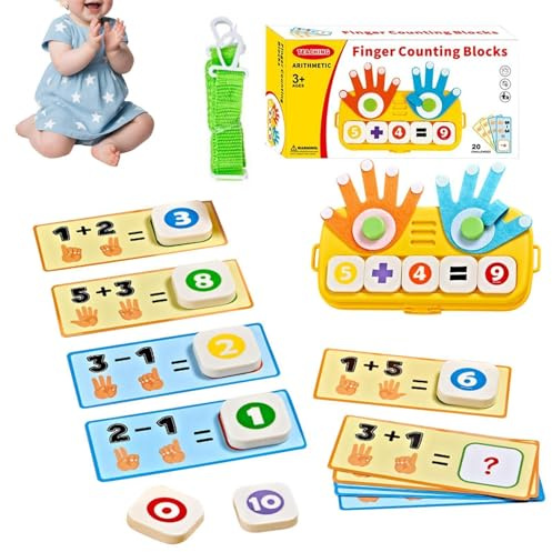 Hiemible Tablero de conteo con Dedos para niños,Juguetes de Desarrollo Temprano - Juego de Habilidades de Cálculo | para Hogar Escuela Aula Sala Juegos Niños Educación en Casa Jardín Infancia