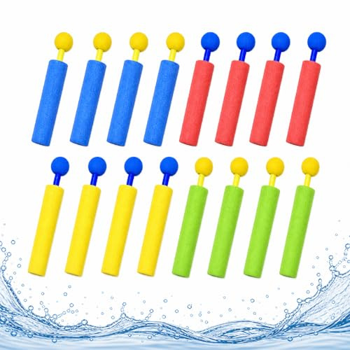 SINAYREK Pistolas de Agua de Espuma para Niños, Pack de 16 Mini Juguetes Acuáticos, Juguetes de Piscina para Niños y Niñas, Juguetes de Verano para Playa, Jardín y Fiesta Infantil