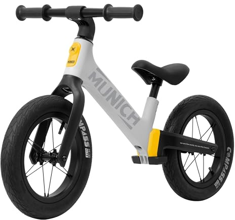 Play Munich Mun40 Bicicleta Niño a Partir de 18 Meses, Bicicleta Sin Pedales, Bici Sin Pedales, para Aprender a Mantener el Equilibrio, Manillar y Sillín Ajustables, Juguetes, Regalo, Gris