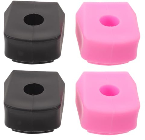 MOKKHNB 4 St Barnrullskridsko Bromsblock i Gummi Halkfri Tåbroms med Svart och Rosa Färg Passform för Rullskridskor och Inline Förbättrad Greppkontroll och Enkel Montering