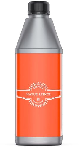 BEKATEQ Natur Leinöl, 1L für Holzböden, Parkett, Treppen, Terrasse, Gartenmöbel I Holzöl & Imprägnierung farblos farbvertiefend I Holzschutz & Pflegeöl für innen & außen I lösemittelfrei BE-200