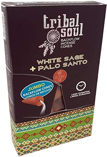 Tribal Soul Coni d'Incenso Riflusso Backflow - Confezione da 10 Coni (Palo Santo e Salvia Bianca)