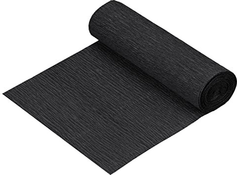 sourcing map Krepppapier 15 x 250 cm Crepe Paper Kräuselpapier Seidenpapier Floristenkrepp Schulpapier Kreppband Papier zum Basteln Dekoration Geschenk Verpackung Blumen, Schwarz