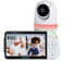 Babysense 5.5” 1080p Full HD Split-Screen Baby Monitor, Video Baby Monitor with Camera and Audio, PTZ Camera, RGB Night Light, 300m Range, Two-Way Audio, 4x Zoom, 5000mAh Battery