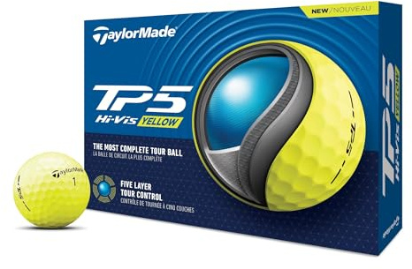 TaylorMade Golf 2024 TP5 Golf Balls - Yellow (Pack of 12)