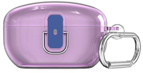 BeisDirect Schutzhülle für Sony WF-1000XM5 Bluetooth Headset Schutzhülle, Tragbare PC Kopfhörer Abdeckung mit Karabiner, Transparente Abdeckung Kompatibel mit Sony WF-1000XM5 (Clear Purple)