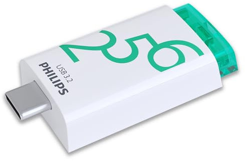 Philips Click Edition USB-C Anschluss USB 3.2 Gen 1 USB-Flash-Laufwerk USB-Stick 256 GB für PC, Laptop, Smartphone, Tablet mit USB-C-Anschluss, Lesegeschwindigkeit bis zu 120 MB/s