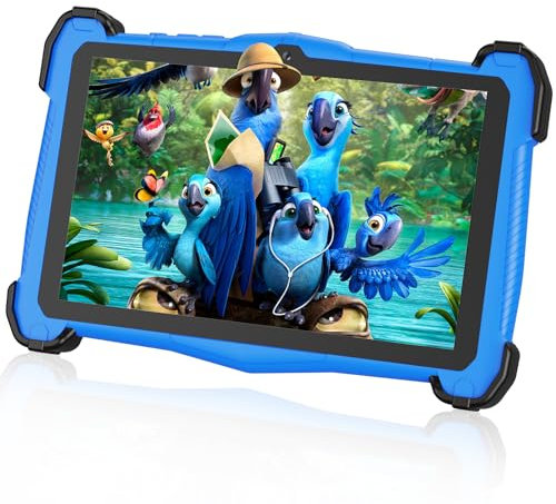 EagleSoar Tablette Enfants 10 Pouces, Android 14 Processeur Octa-Core, Kids 3 à 12 Ans, 10Go RAM + 64Go ROM, AVCE Logiciel Apprentissage pour Eenfants et Contrôle Parental (Blau)