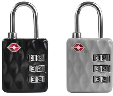 UP Security Cerraduras de equipaje aprobadas por la TSA, candado combinado para casillero de gimnasio, candado de combinación de 3 dígitos, candado pequeño para uso en exteriores, maleta de viaje