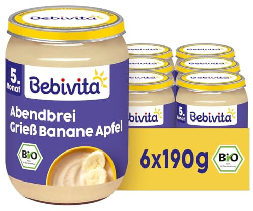 Bebivita Abendbrei Grieß-Banane-Apfel, 190g 6er Pack (6x190g)