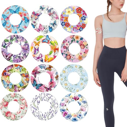 PYEUIFT 12 Pezzi Cerotti Freestyle Libre 2, Cerotti Sensore Glicemia, Cerotti Per Sensore Freestyle Libre 2, per Sensori Toppe Adesive per Nuoto Sport Doccia(Non disponibile per Libre 3)