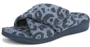 Vionic Womens Relax II Mule Slippers with Arch Support Blue Leopard UK 6 Medium Fit