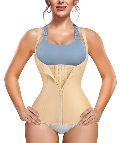 Bingrong Waist Trainer Corset Vest Sport Body Shaper Workout Corset Underbust Waist Cinchers Women Latex Cincher Tummy Tank