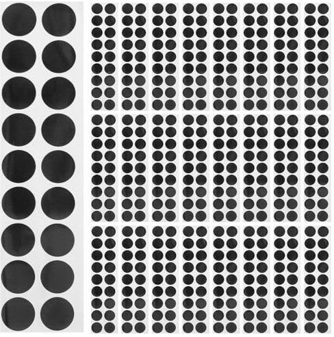 Autocollants pour Cible Ronds 900 Pièces en Papier Noir | Feuilles Autocollantes Portables, Impression Nette, Format Pratique pour Tir Sportif