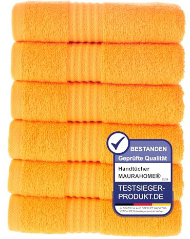 MAURAHOME Luxus Gästehandtücher Set 100% Baumwolle, Hotel & Spa Qualität, 6 Große Gästehandtücher 30X50, Schnell trocknende Frottiertücher, Weich, Plüschig und Stark Saugfähig
