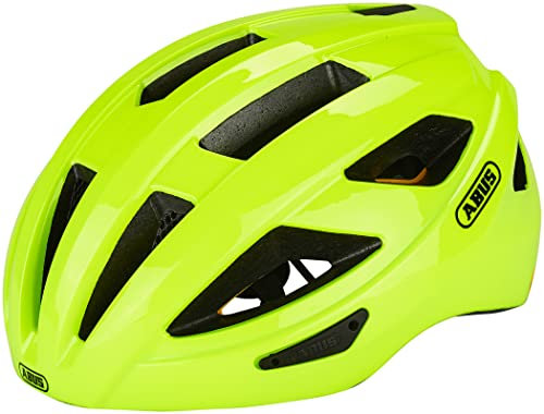 ABUS Rennradhelm Macator MIPS - Fahrradhelm für Einsteiger mit Schirm - geeignet für Zopfträger/-innen - für Damen und Herren - Gelb, Größe S