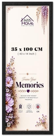 A2Z Home Solutions® Black 100x35 cm Panoramic Frame A1 A2 A3 A4 A5 A6 Square Wall Mounted Long Poster Picture Landscapes HD Clear Display 30mm Multi Photo Frames Home Office School Use