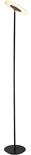 Led Uplighter Floor Lamps Dimmable Rotatable Simple and Modern Round Acrylic Standing Lamp Bedside Lamp for Living Room Bedroom Office Study Black