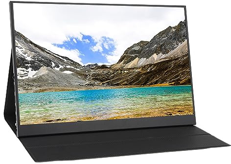 2K Bärbar Monitor Pekskärm, 14 Tum HD IPS Touch Screen HDR Typ C Monitor Fäste Integrerad, 178° Full View, Stöd Laptop Delad Skärm, Mobiltelefon Casting