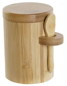 Azucarero RusticHome de Bambú con Tapadera y Cuchara - Recipiente para Azúcar