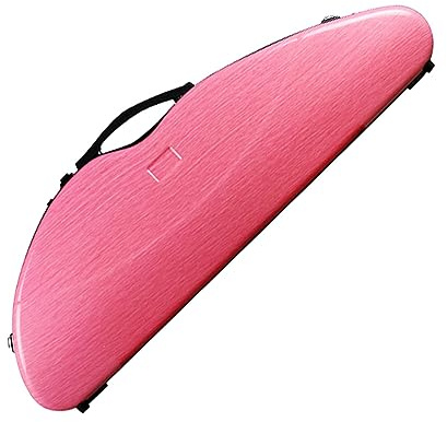 Étui for violon 4/4 pleine grandeur, étui for violon professionnel en forme de triangle en fibre de carbone léger avec bretelles et hygromètre intégré(Color:Pink)