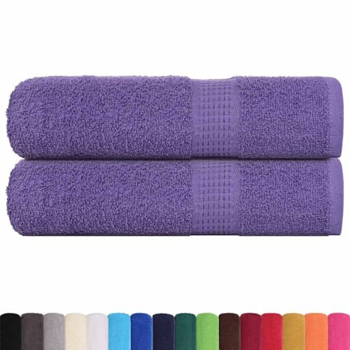 vidaXL Toallas de Mano 2 uds 100% algodón púrpura 50x100 cm 360 gsm, Toalla, Toalla de Cara, Toalla de Invitados, Toalla de baño