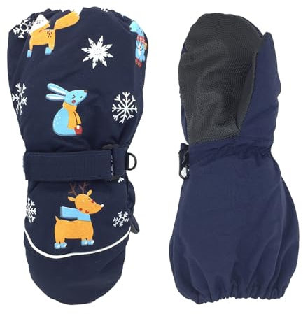 AsyinXson Handschuhe Kinder Winter schneehandschuhe Skihandschuhe für 1-7 Jahre Mädchen Jungen PU Palme Wasserdicht Winddichte Warm Fleece Winterhandschuhe Fahrradhandschuhe (S)