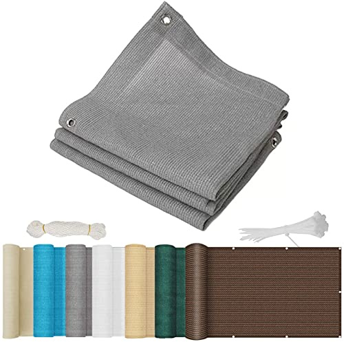 Tenda da sole a vela 1,6 x 6 m, resistente ai raggi UV, per patio, cortile e terrazza, schermo protettivo resistente alle intemperie, colore grigio, ideale per prato e ombra all'aperto