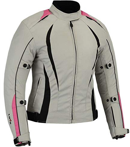 Veste rose de moto pour femme M Gris et rose