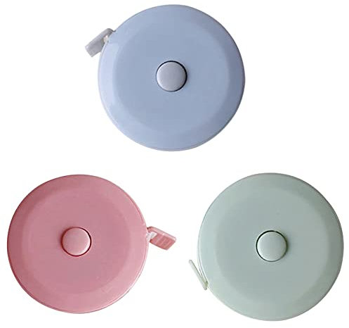 Metri a Nastro per Il Corpo,3 pcs Metri a Nastro Retrattile,Metro a Nastro a Colori,Metro Sarta,Per Cucito e Misurare Girovita Fianchi Torace Braccia(2 metri )