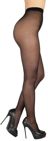 BANANALU Anti Laufmasche 30 Den Extra Matt Strumpfhose mit Tulle Effekt Reißfeste Premium 30 Nero M