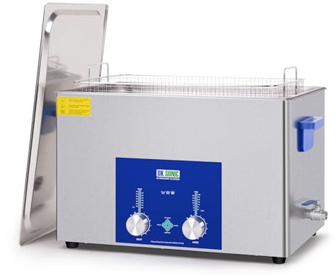 DK SONIC Pulitore ad Ultrasuoni Industriale 30L, Pulitore Sonico Commerciale da 600W con Timer Codificato, Riscaldatore e Cestello, Funzioni Multiple per Motori di Motociclette, Carburatori, Catene