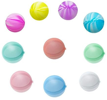 Tiardey 10PCS Riutilizzabili Palloncini d'Acqua Bomba d'Acqua Autosigillante Giocattolo Estivo a Riempimento Rapido per Feste Parco Acquatico Gioco di Famiglia