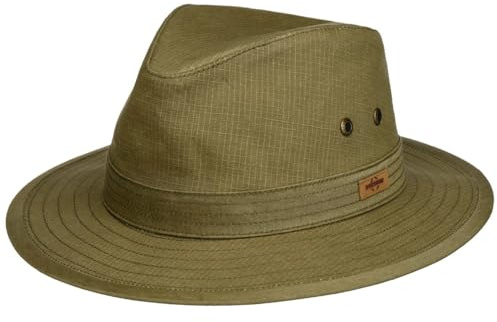 Stetson Ripstop Traveller Fabric Hat Outdoor Broad Brim Cotton Blend Unisex Summer Olive L (58-59 cm)