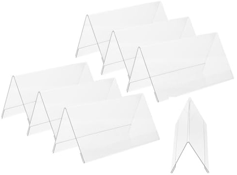 Kichvoe 7 Pièces Plaques Nominatives en Acrylique pour Bureau: 12x6 cm Cartes de Place de Nom Vierges Support de Nom Clair Présentoirs de Triangulaires pour Bureau Conférence