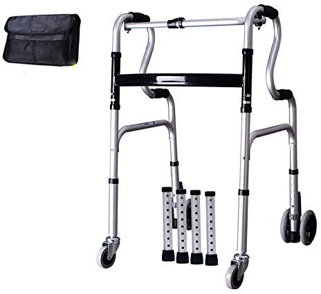 HSWOYEA Rollator Walker Leggero Pieghevole Walkers, con Ruote in Alluminio Telaio da Passeggio per Anziani Altezza Regolabile è 19,6 -36,8 (Colore: Senza Sedile)