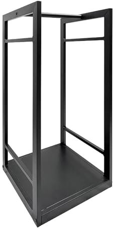 Soporte para leña 33x33x68 cm, resistente y práctico, ideal para almacenar y organizar leña en exteriores o interiores.