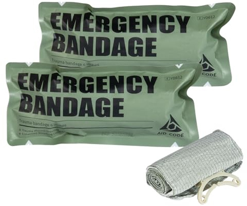 6 Inch Israeli Bandage, Israeli Association, Pressure Bandage for Wounds, Medical, Sterile Closure, Medical First Aid Boxes with IFAK (2 Pieces)