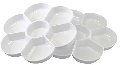 UTHCLO 2stücke Teiliges Aquarell-farbmischset in Pflaumenblütenform Stabile Malpalette Aus Imitat-Keramik Kompakt Und Tragbar Geeignet Für Öl Wasserfarben Für Künstler Und Malbedarf