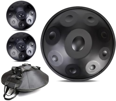9/10/12 Notes Handpan Drum Sets, 432Hz/440Hz Steel Hand Pan Percussion Instruments, 22 Inch Hand Drum Percussion Instruments In D Kurd Minor, For Yoga Training, Travel Use, Music Training(E,12Notes(43