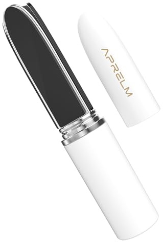 APRELM Portable 3-in-1 Glass Nail File with Case, Reusable 3-Sided Nail Files and Buffers for Natural Nails, Coarse/Fine/Polishing Mini Nail Files for Travel Outdoor Home (White)