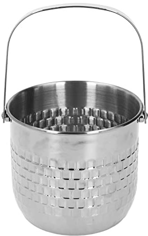 Secchio per vino isolato in acciaio inossidabile |Secchiello per il ghiaccio a doppio strato per vino/birra/cocktail |Non corrosivo e di semplice manutenzione per bar/feste/casa (Silver)