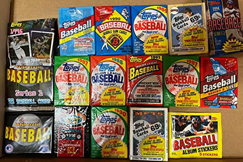 300 Old Vintage Topps Baseball Karten in versiegelter Wachs Pack Viel Geschenk-Paket